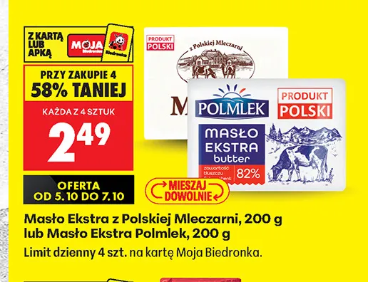 Masło Ekstra Polmlek promocja w Biedronka