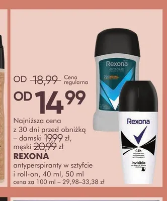 Antyperspirant roll-on Rexona Men Invisible Dry promocja w Super-Pharm