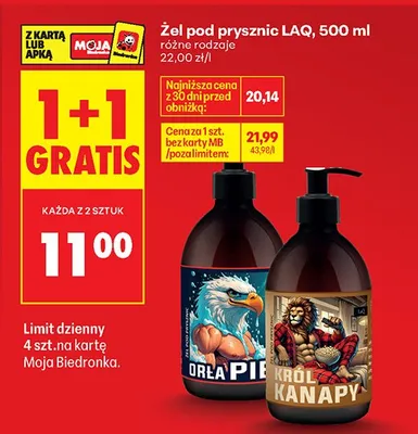 Żel pod prysznic różne rodzaje promocja w Biedronka