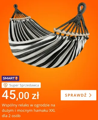 Hamak ogrodowy XXL dla 2 osób promocja w Allegro