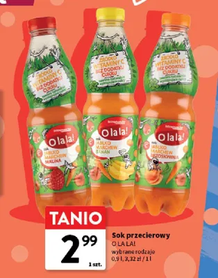Sok przecierowy jabłko marchew banan O la la! promocja w Intermarche