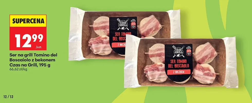 Ser na grill Tomino del Boscaiolo z bekonem Czas na Grill promocja w Biedronka
