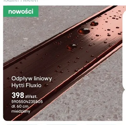 Odpływ liniowy Hytti Fluxio miedziany promocja w Castorama