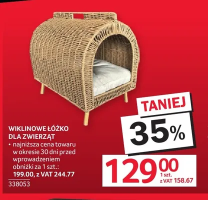 Wiklinowe łóżko dla zwierząt promocja w Selgros