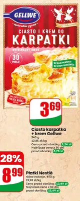 Zestaw ciasto Karpatka + krem Gellwe promocja w Dino