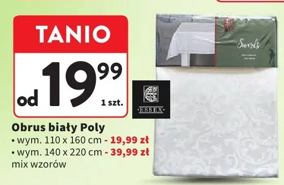 Obrus biały Poly mix wzorów promocja w Intermarche