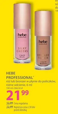 Professional róż lub bronzer w płynie do policzków, rozświetlenie promocja w Hebe
