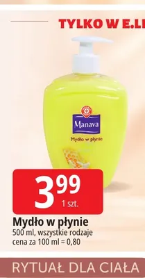 Mydło w płynie Manava promocja w Leclerc