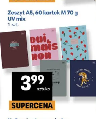 Zeszyt A5 60 kartek M 70 g UV mix promocja w Delikatesy Centrum
