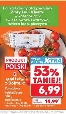 Pomidory koktajlowe promocja w Kaufland