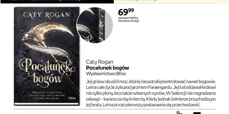 Książka Pocałunek bogów Caty Rogan promocja w Empik