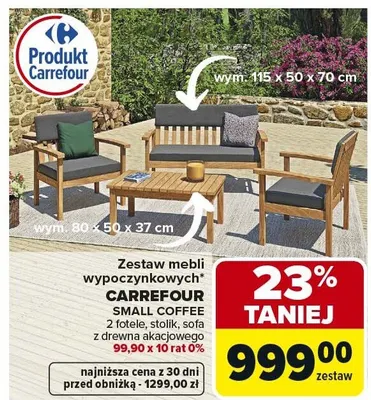 Zestaw mebli wypoczynkowych Carrefour Small Coffee promocja w Carrefour