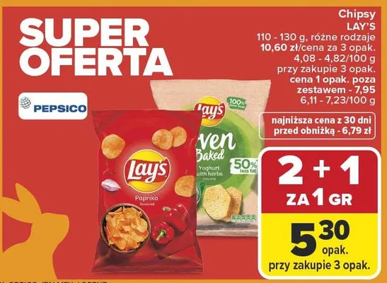 Chipsy różne rodzaje promocja w Carrefour