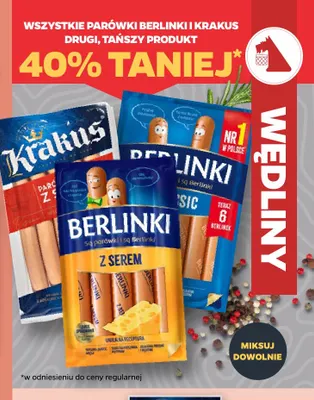 Parówki Classic Berlinki promocja w Netto