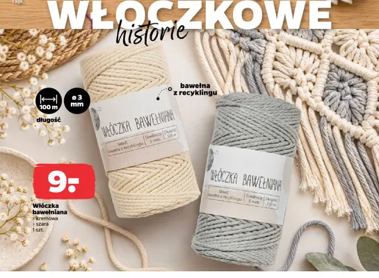 Włóczka bawełniana kremowa promocja w Netto