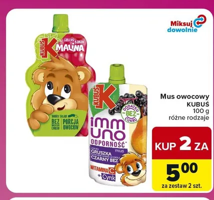 Mus owocowy Kubuś promocja w Carrefour Express