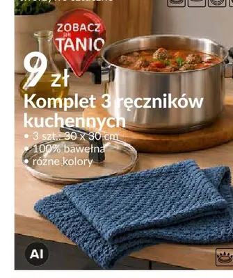 Komplet 3 ręczników kuchennych 30x30 cm promocja w Salony Agata