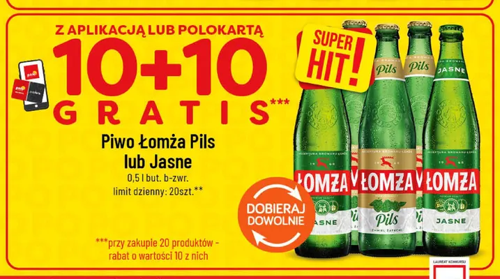 Piwo Łomża Pils promocja w POLOmarket