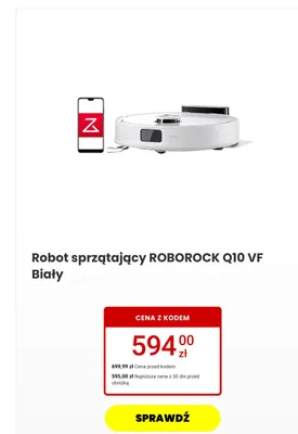 Robot sprzątający Roborock Q10 VF Biały promocja w Media Expert