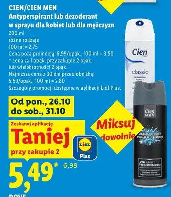 Dezodorant w sprayu dla mężczyzn Cien Men Polar Fresh promocja w Lidl