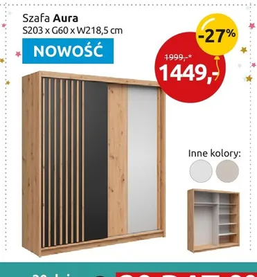 Szafa Aura promocja w Black Red White