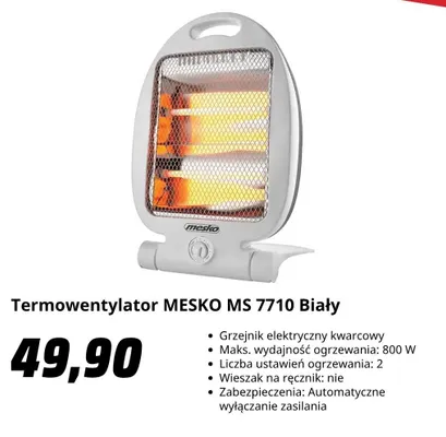 Termowentylator Mesko Ms 7710 biały promocja w Media Markt