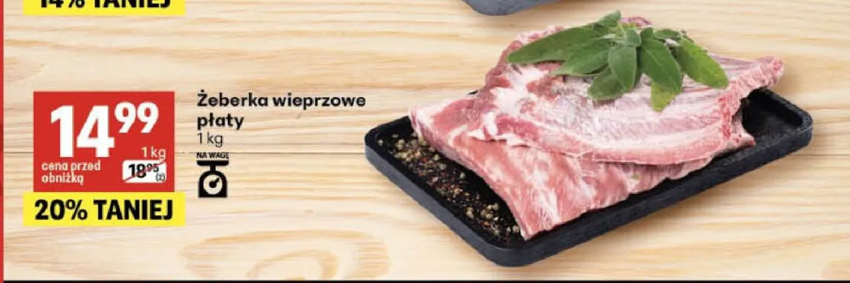 Żeberka wieprzowe płaty promocja w Delikatesy Centrum