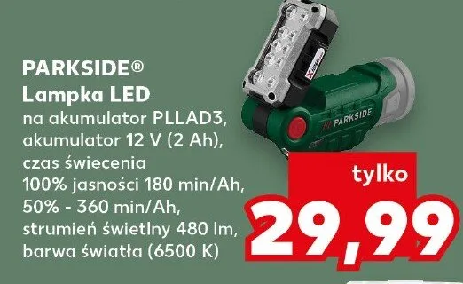 Lampka LED na akumulator Parkside PLLAD3 promocja w Kaufland