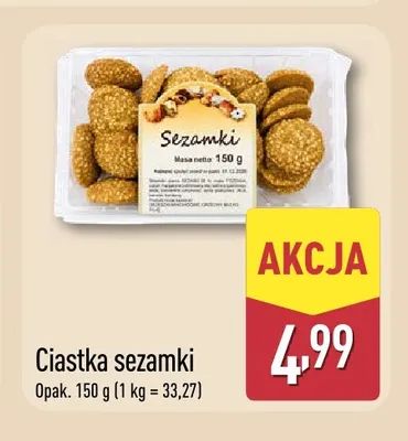 Ciastka sezamki promocja w Aldi