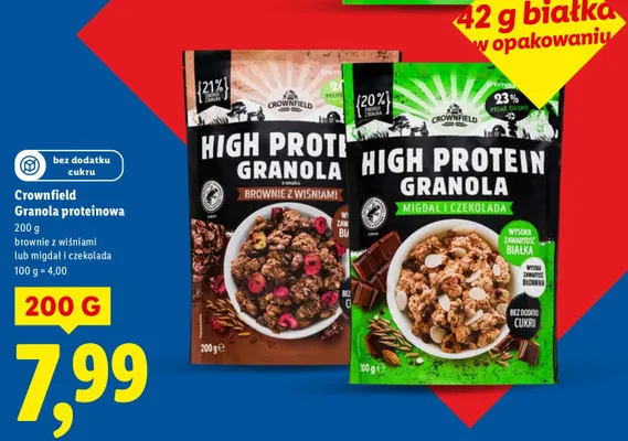 Granola proteinowa brownie z wiśniami  promocja w Lidl