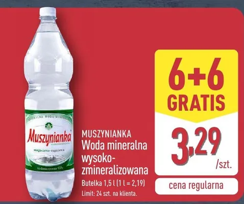 Woda mineralna wysoko-zmineralizowana Muszynianka promocja w Aldi