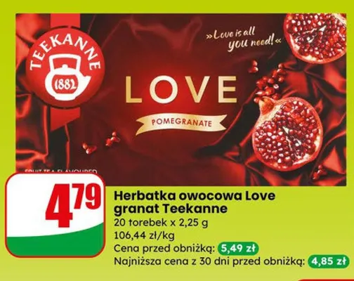 Herbatka owocowa Love granat promocja w Dino