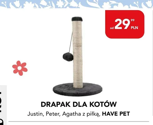 Drapak dla kotów Agatha z piłką Have Pet promocja w Aquael zoo
