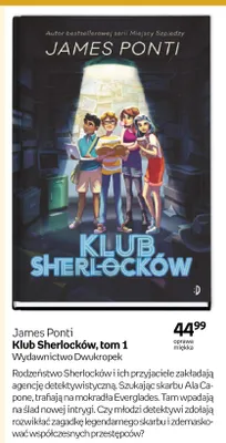 Książka Klub Sherlocków, tom 1 James Ponti Wydawnictwo Dwukropek oprawa miękka promocja w Empik