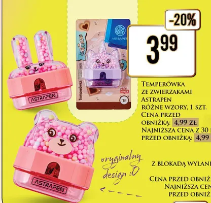 Temperówka ze zwierzakami Astrapen promocja w Dino