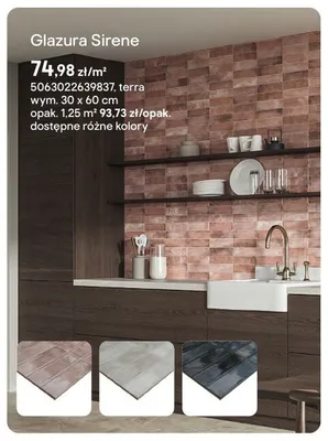 Glazura Cersanit Sirene terra 30x60cm promocja w Castorama