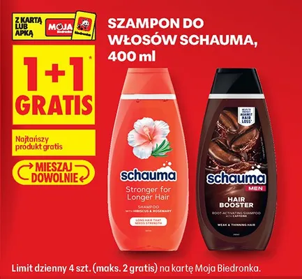 Szampon do włosów 1+1 GRATIS promocja w Biedronka