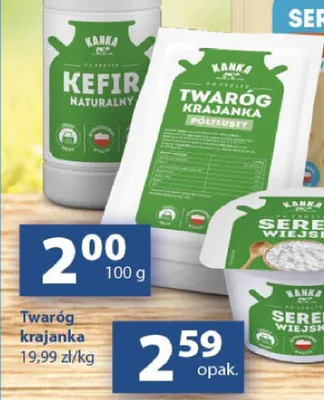 Twaróg krajanka półtłusty Kanka promocja w Delikatesy Centrum