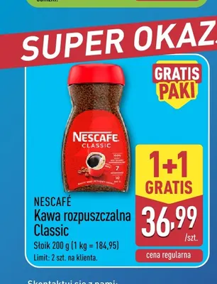 Kawa rozpuszczalna Classic Nescafé promocja w Aldi
