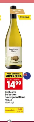 Wino wytrawne białe Exclusive Selection Sauvignon Blanc promocja w Biedronka