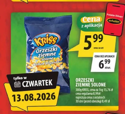 Orzeszki ziemne solone Kriss promocja w Arhelan