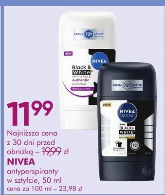 Antyperspirant w sztyfcie nivea black & white promocja w Super-Pharm