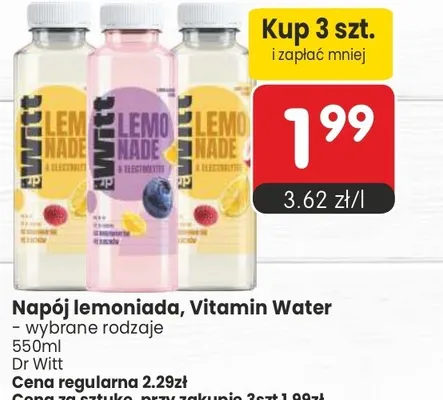 Napój lemoniada Vitamin Water Dr Witt promocja w Market Point