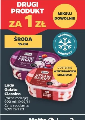 Lody gelato classico promocja w Netto