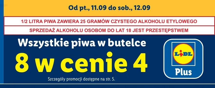 Wszystkie piwa w butelce promocja w Lidl