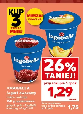 Jogurt owocowy Jogobella brzoskwiniowy promocja w Kaufland