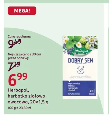 Herbatka ziołowo-owocowa Herbapol promocja w Rossmann