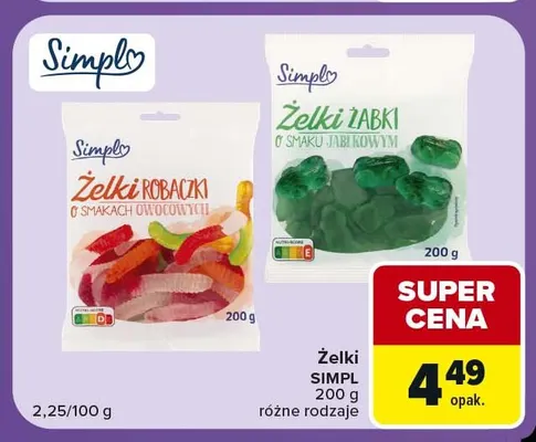 Żelki żabki Simpl promocja w Carrefour Express