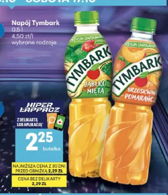 Napój Tymbark brzoskwinia pomarańcza promocja w Delikatesy Centrum