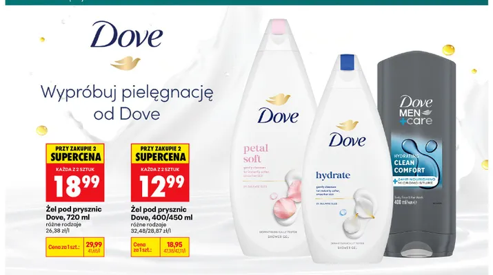 Żel pod prysznic Dove Hydrate promocja w Biedronka